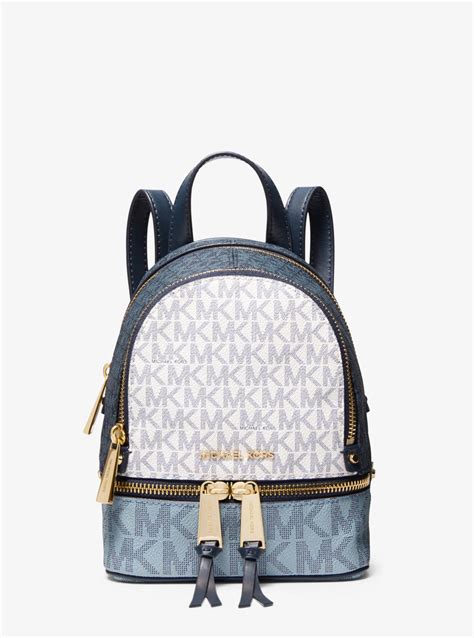 michael kors rhea mini color-block logo backpack